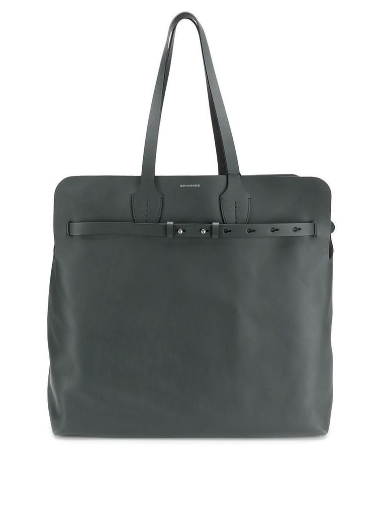 Burberry strap fastening oversized tote - Grey