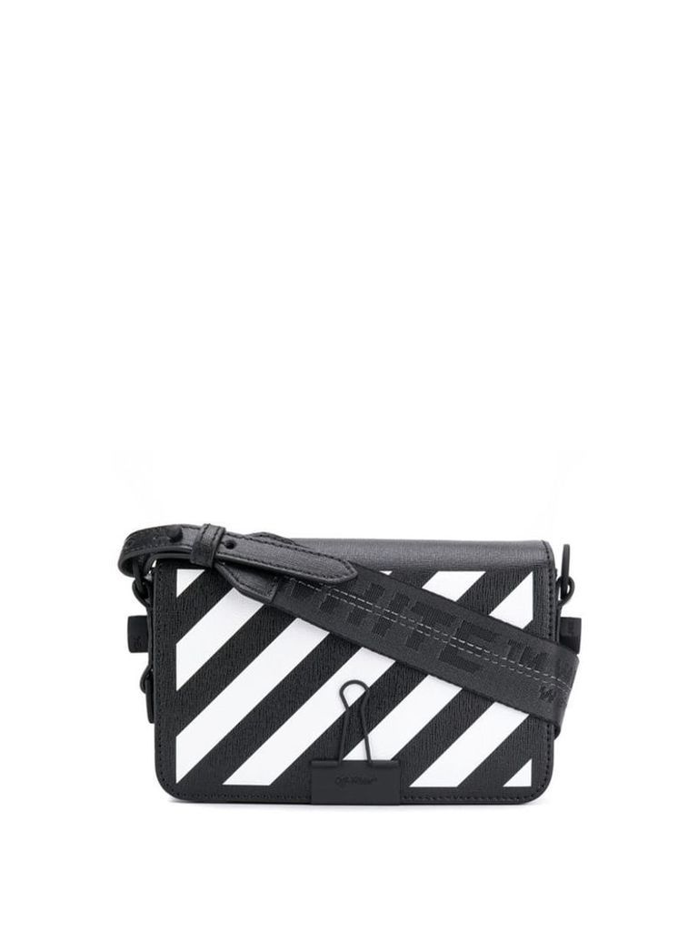 Off-White diagonal striped shoulder bag - Black