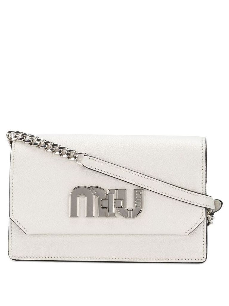 Miu Miu logo plaque shoulder bag - White