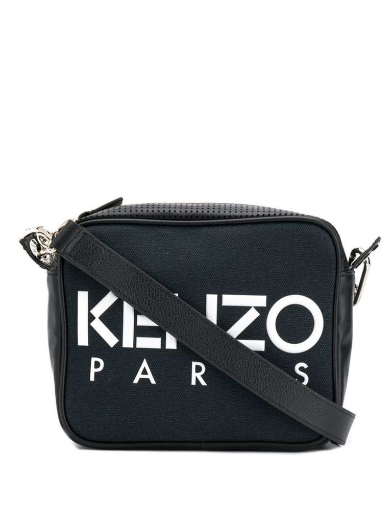 Kenzo logo printed crossbody bag - Black