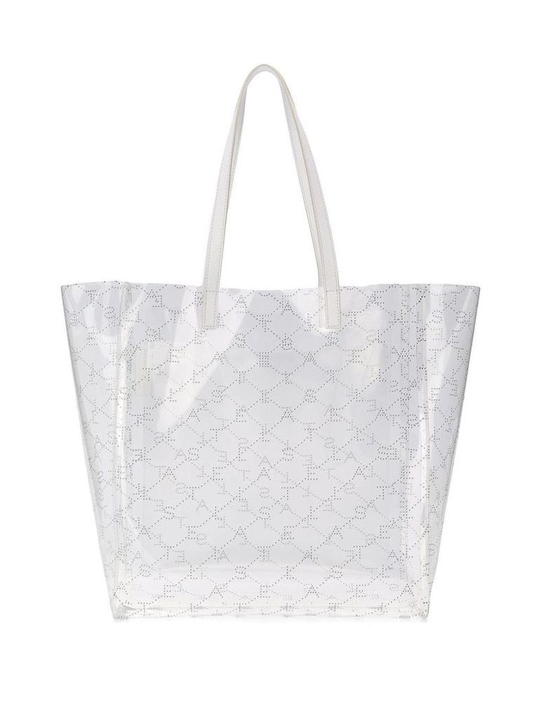 Stella McCartney transparent medium tote bag - White