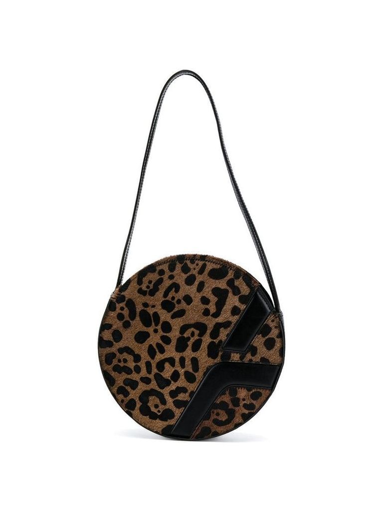 Manu Atelier leopard print shoulder bag - Brown