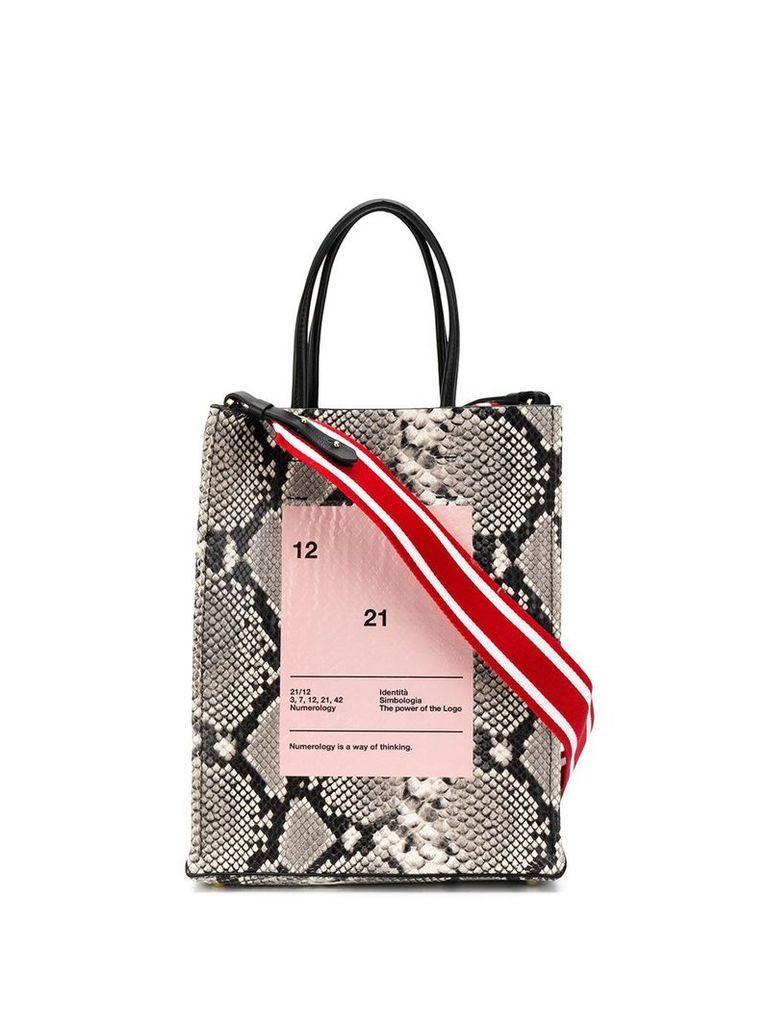 Nº21 snake-print shopper bag - Black