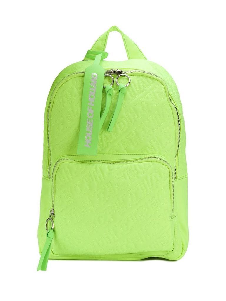 House of Holland embroidered logo backpack - Green