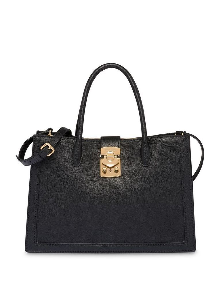 Miu Miu Miu Confidential madras leather handbag - Black