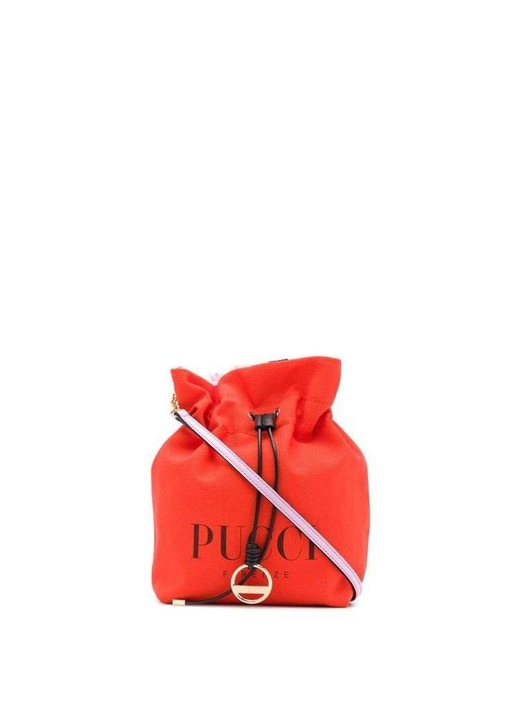 Emilio Pucci Orange Canvas Logo Mini Bag