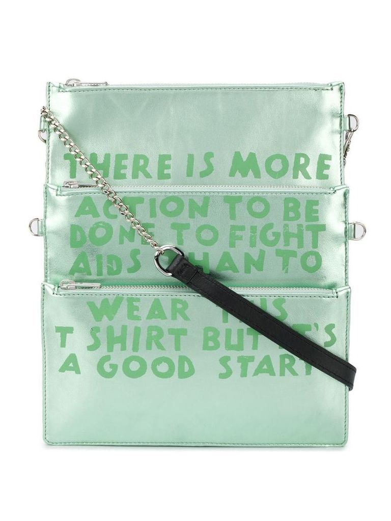 Mm6 Maison Margiela Charity AIDS-print shoulder bag - Green
