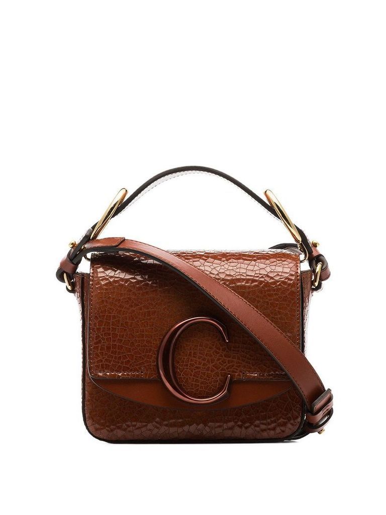 Chloé C-ring embellished shoulder bag - Brown