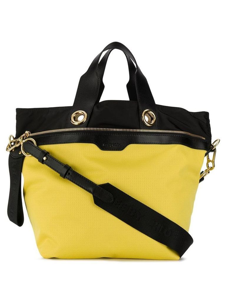 See By Chloé colour block tote bag - Yellow