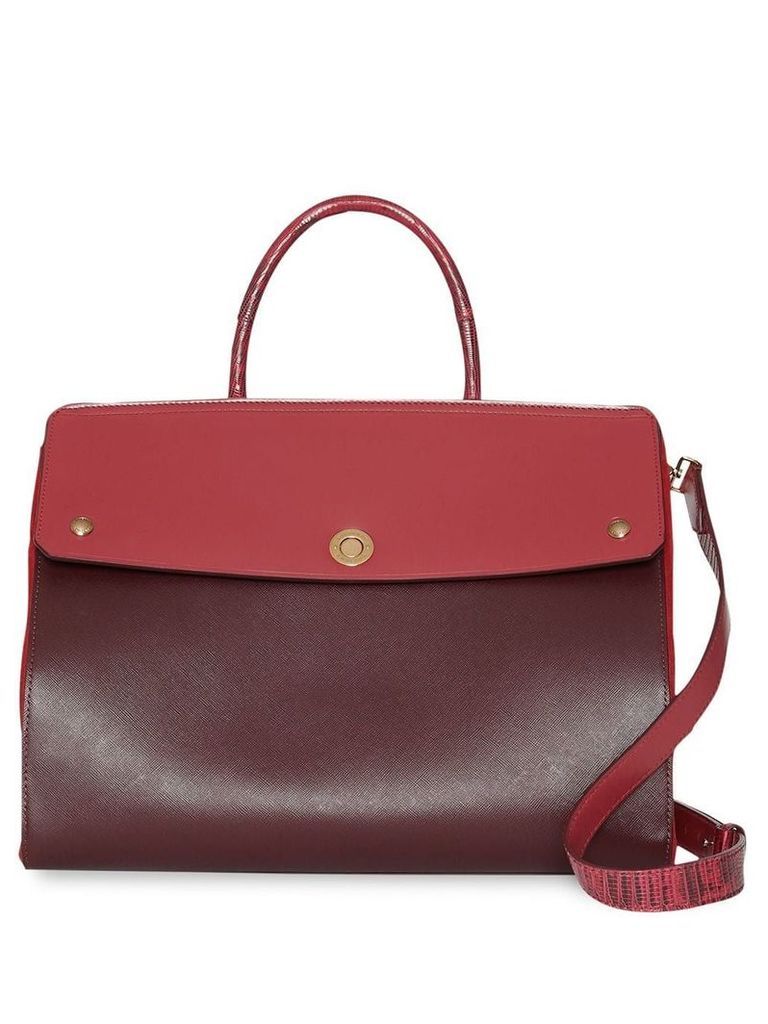 Burberry Medium Leather and Suede Elizabeth Bag - Red