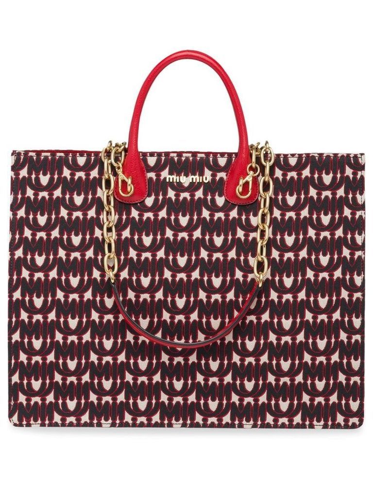 Miu Miu jacquard tote - Red