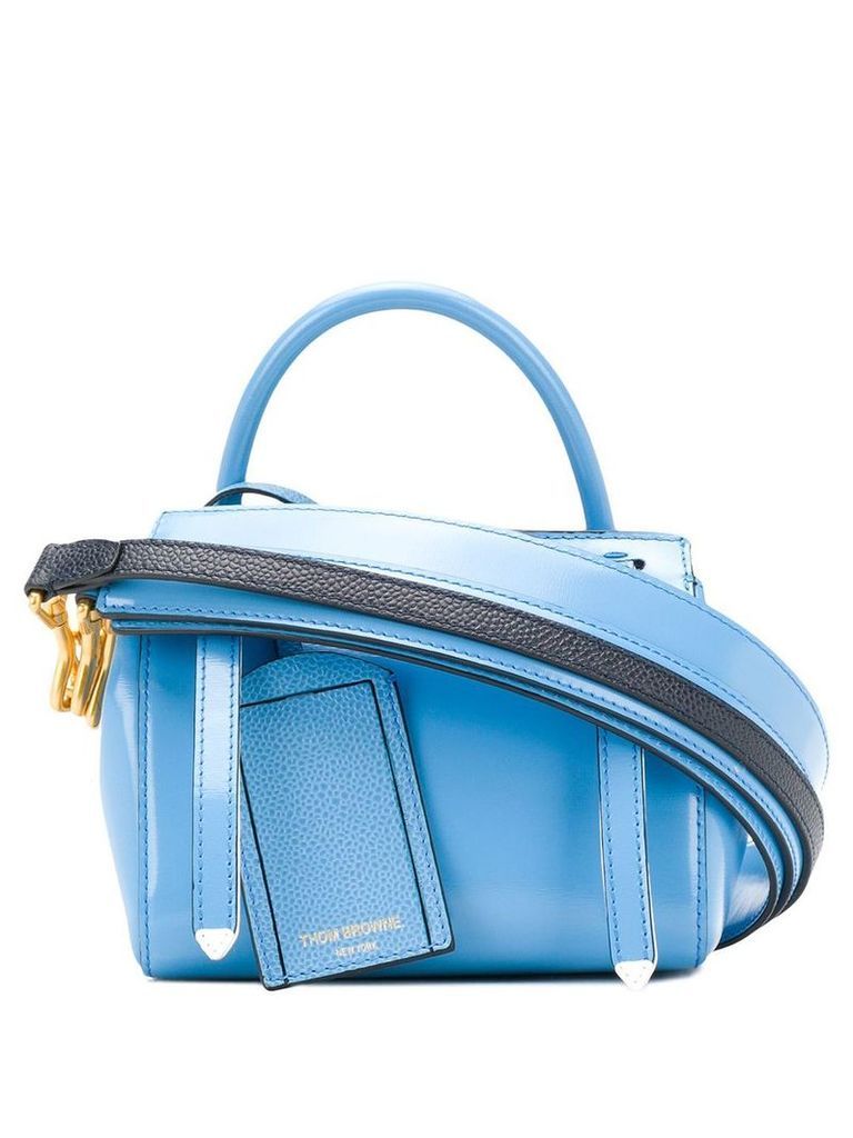 Thom Browne 3-Strap Calfskin Mini Bag - Blue