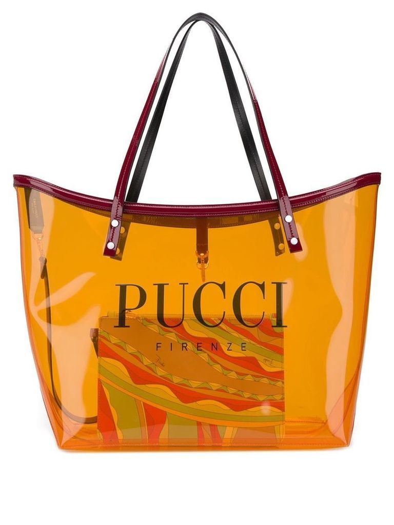 Emilio Pucci Transparent Orange Twist Tote Bag