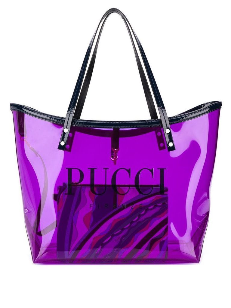 Emilio Pucci Transparent Purple Twist Tote Bag