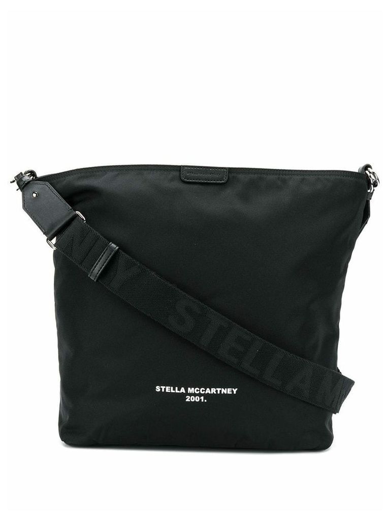 Stella McCartney contrast logo shoulder bag - Black