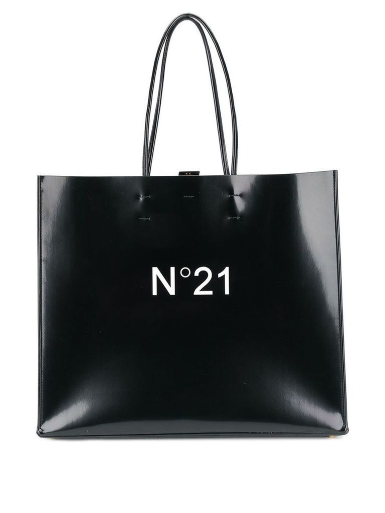 Nº21 large logo-print shopper - Black
