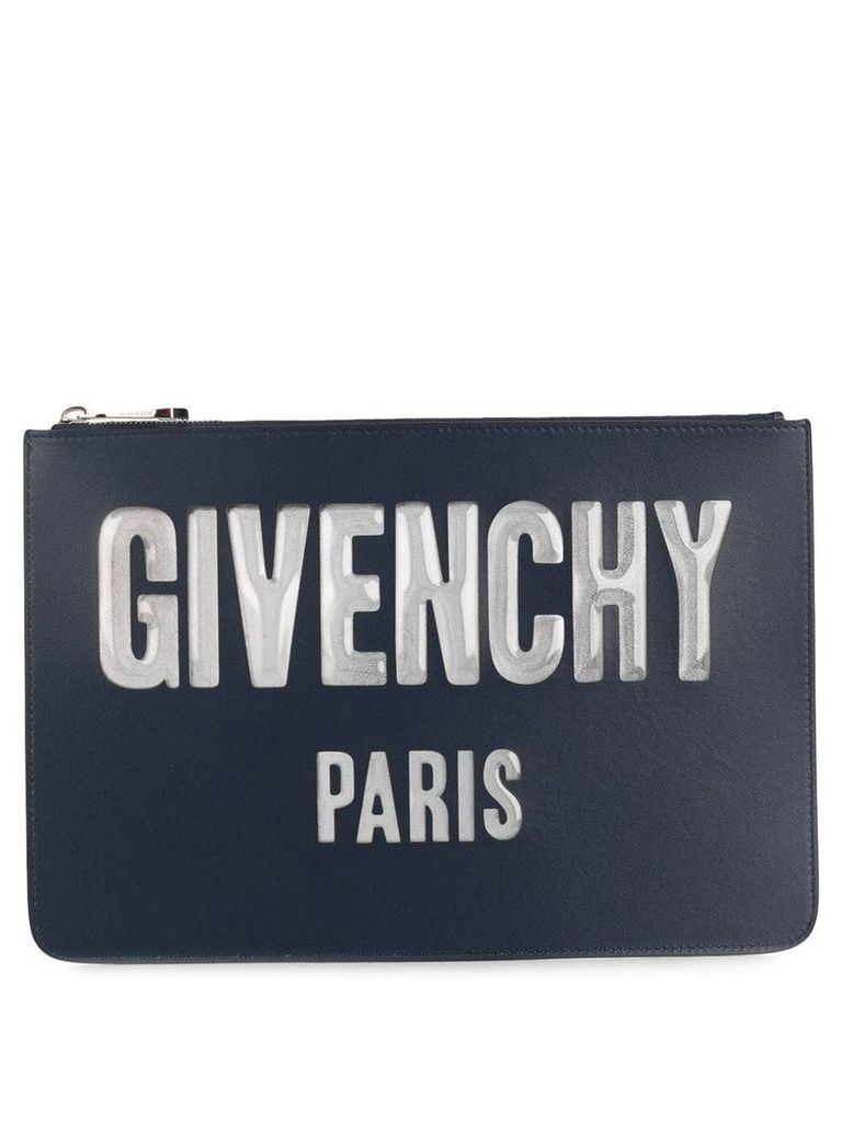 Givenchy logo zipped pouch - Blue