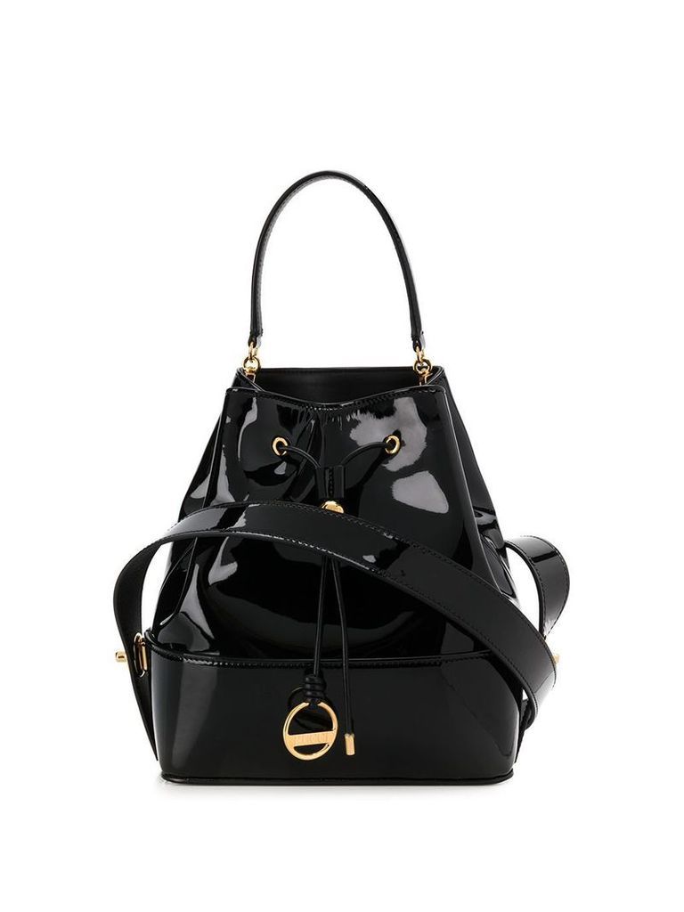 Emilio Pucci Black Patent Leather Bonita Bucket Bag