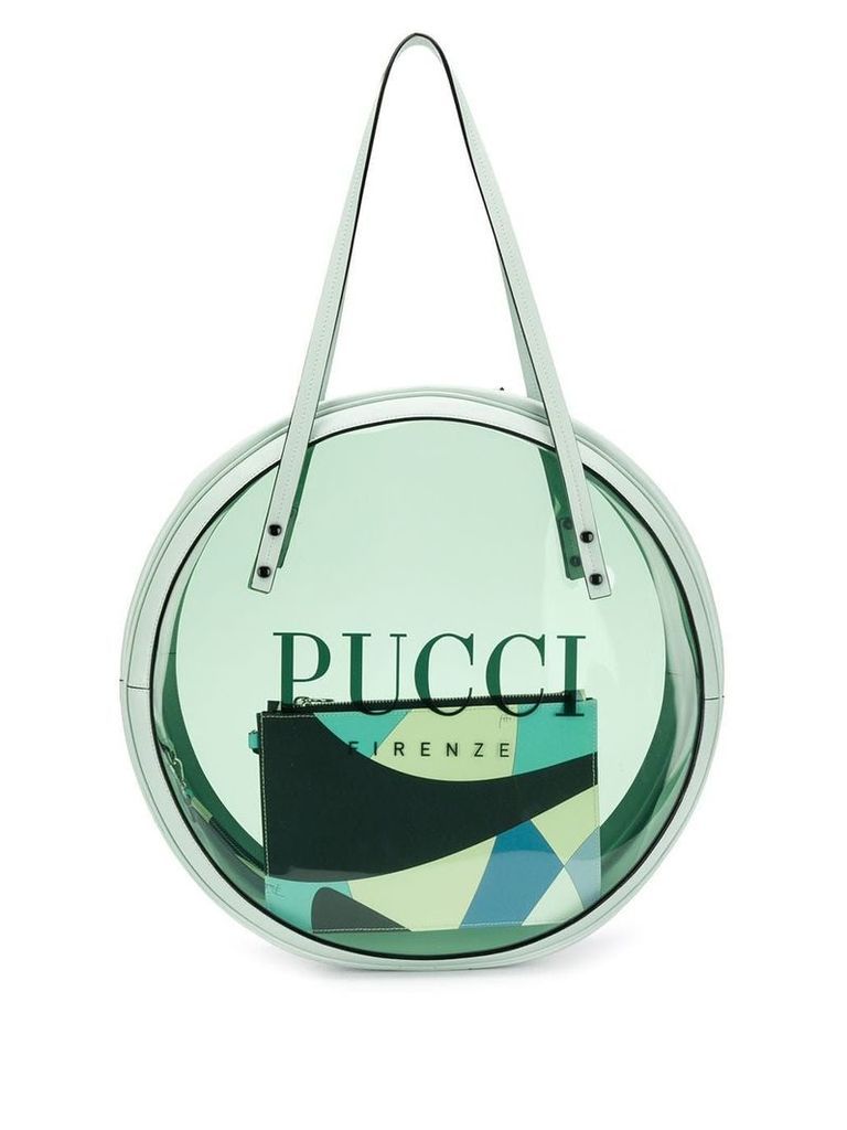 Emilio Pucci Mint Round Vinyl Tote - Green