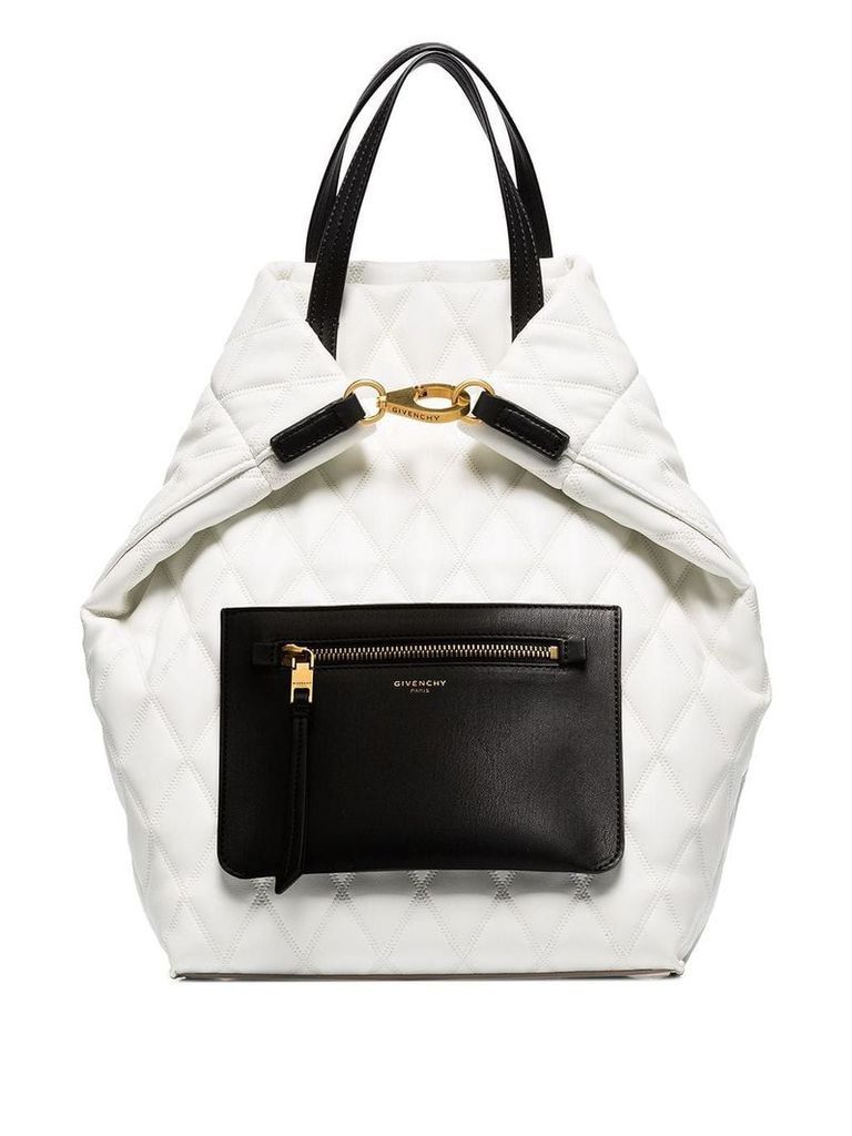 Givenchy pouch-pocket quilted backpack - White