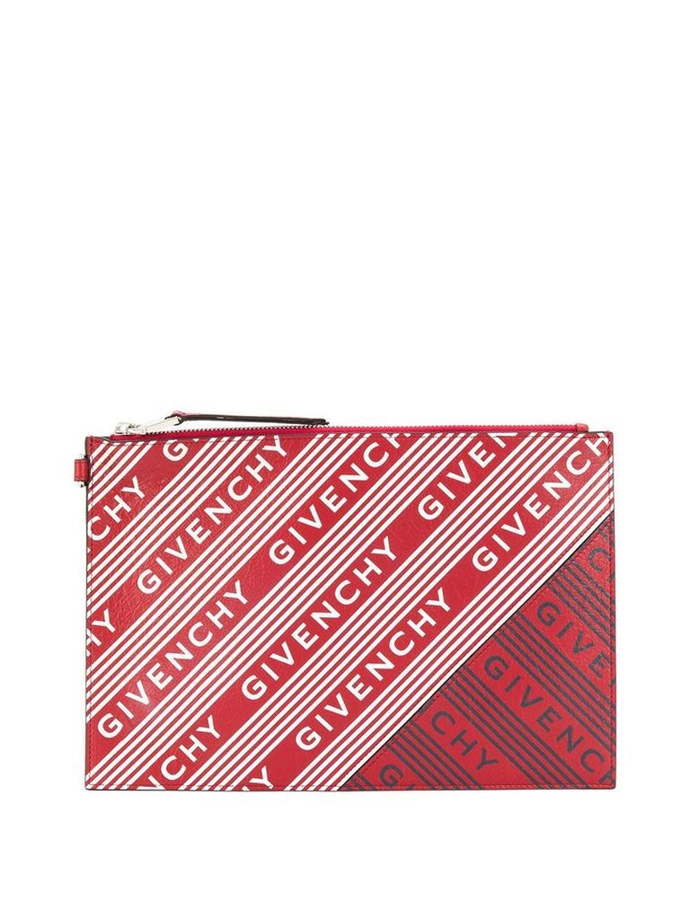 Givenchy all over logo print clutch - Red