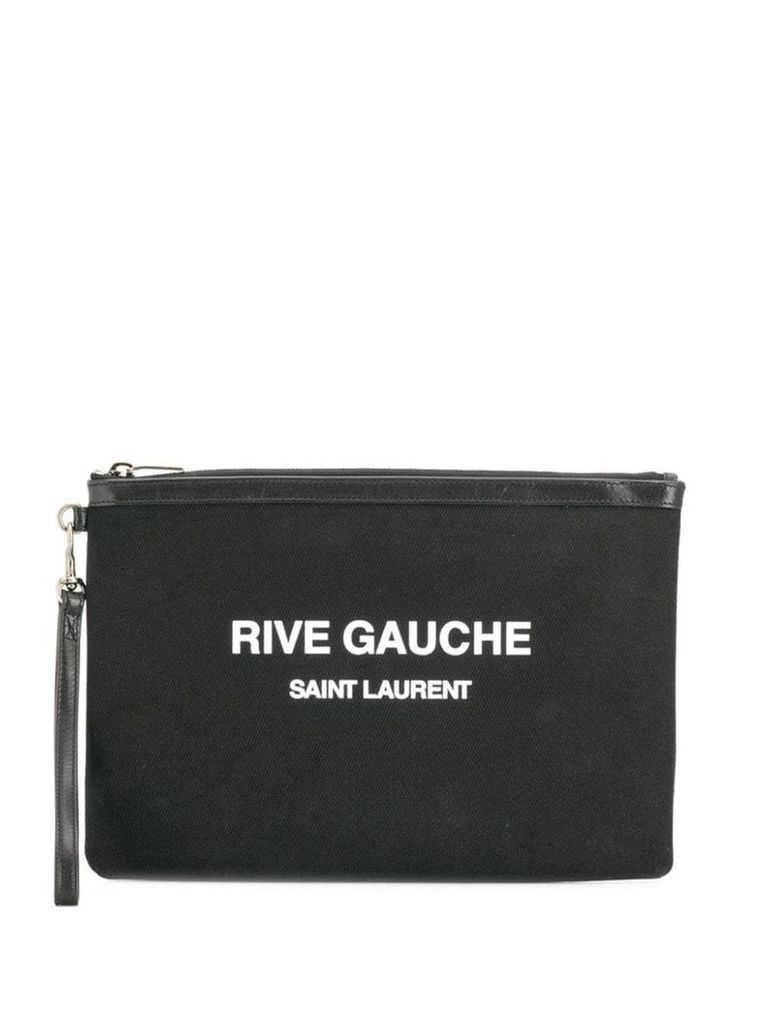 Saint Laurent Rive Gauche logo clutch - Black