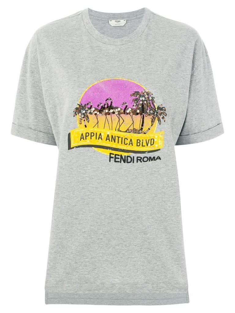 Fendi logo patch T-shirt - Grey