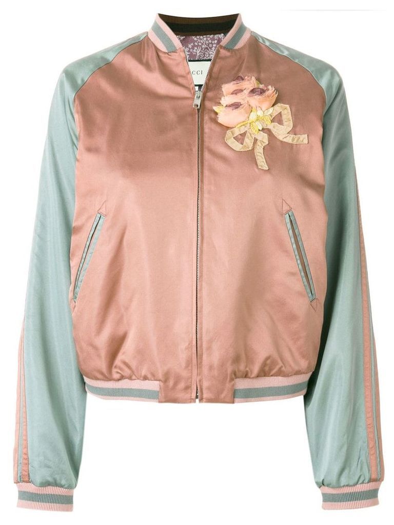 Gucci sequin embellished bomber jacket - PINK