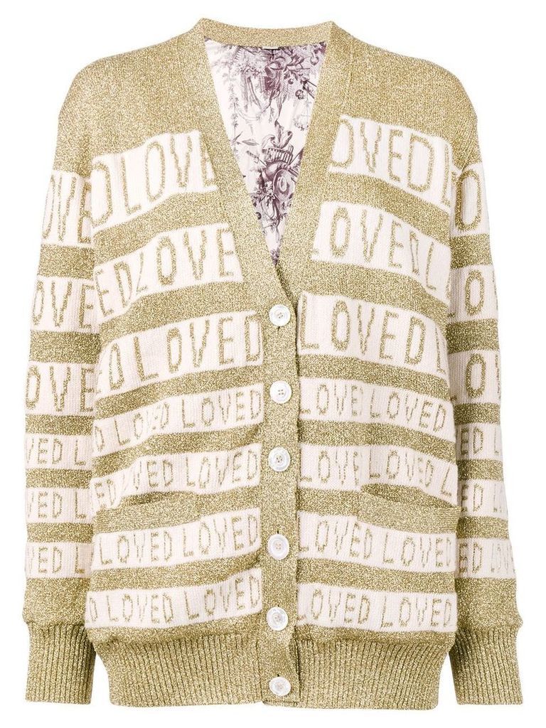Gucci Loved oversized lurex cardigan - NEUTRALS