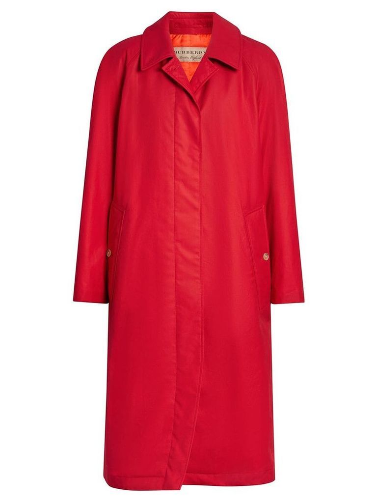 Burberry single-breasted rain coat - Red