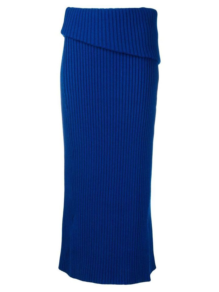 Jacquemus folded knitted skirt - Blue