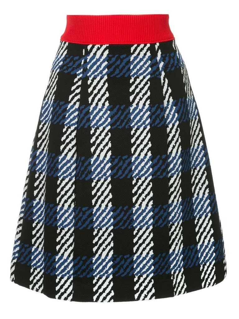 Marni checked knit skirt - Blue