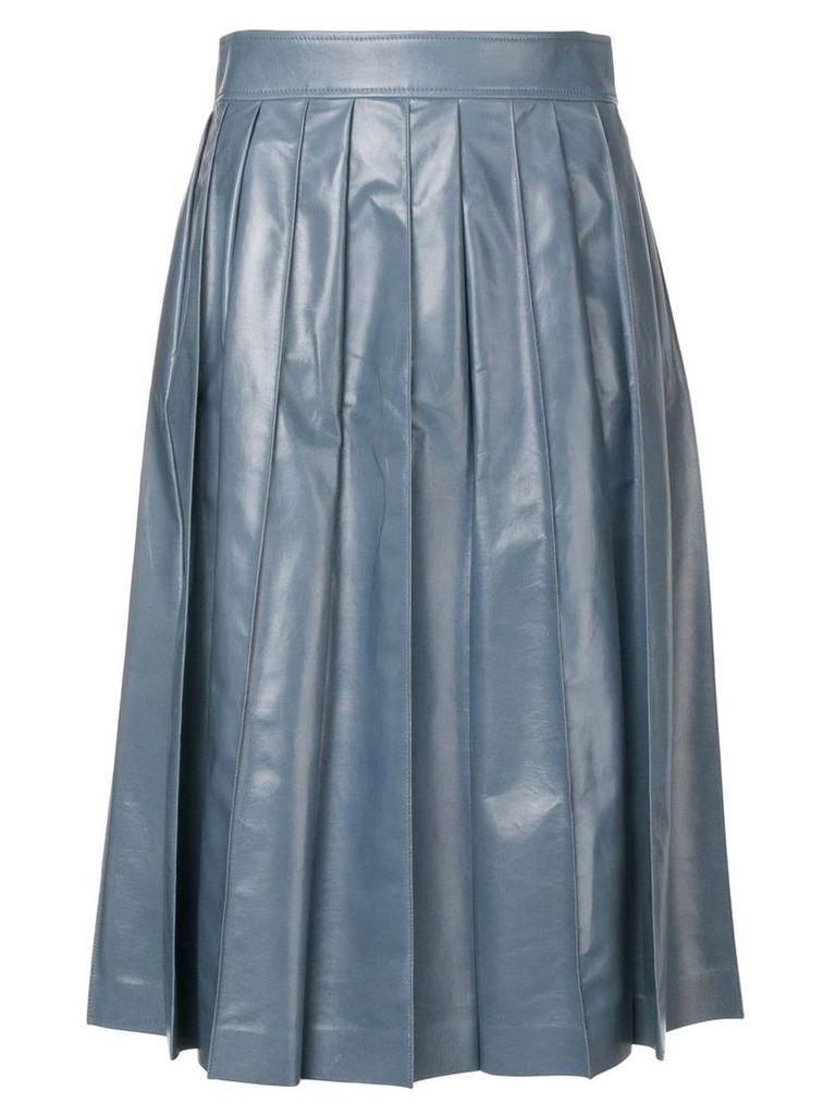 Bottega Veneta varnished full skirt - Blue