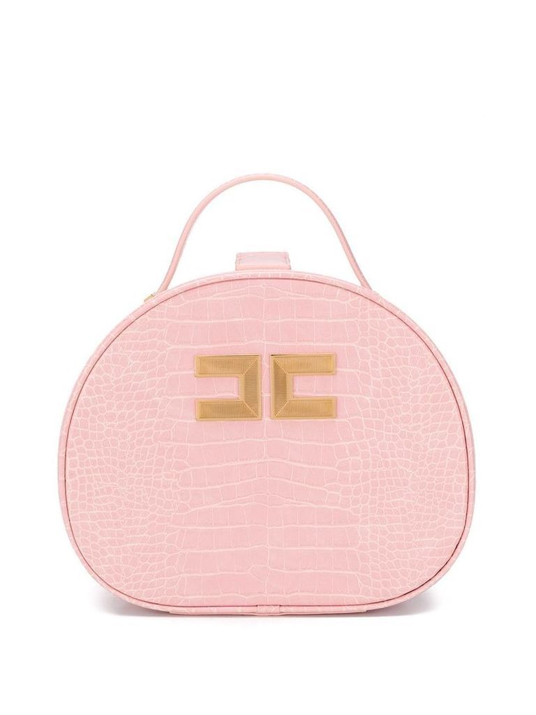 Elisabetta Franchi croc embossed tote bag - Pink