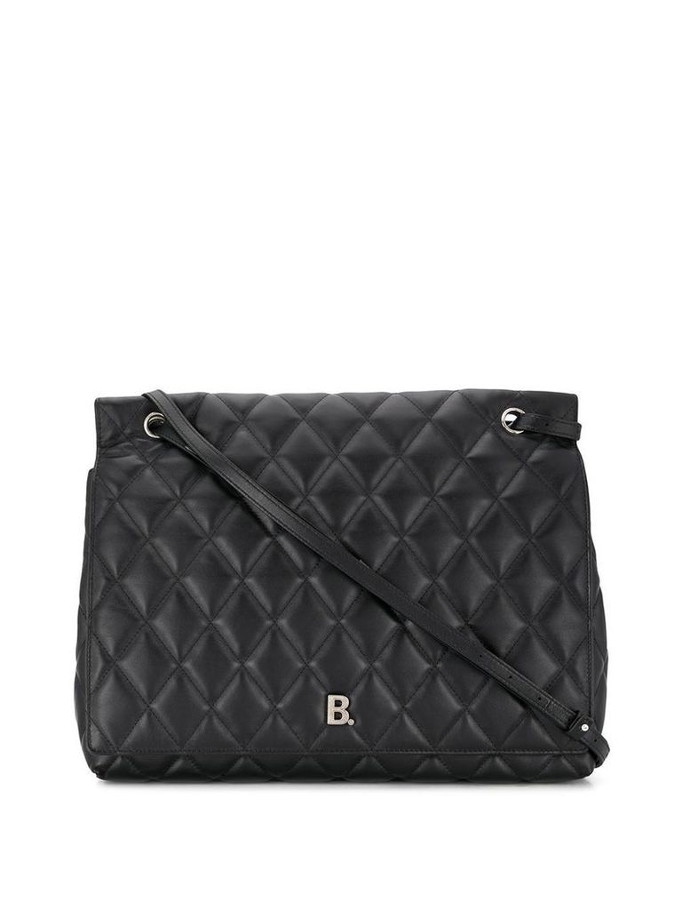 Balenciaga large B quilted shoulder bag - Black