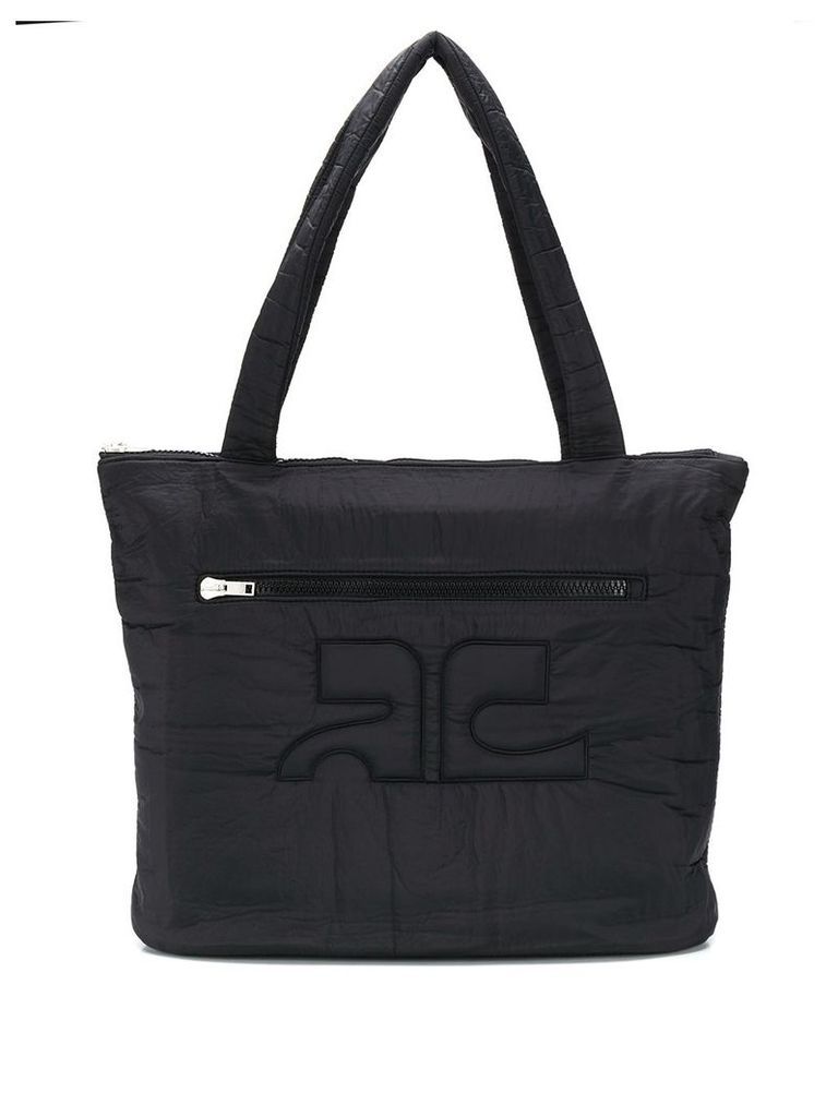 Courrèges quilted oversized shopper bag - Black
