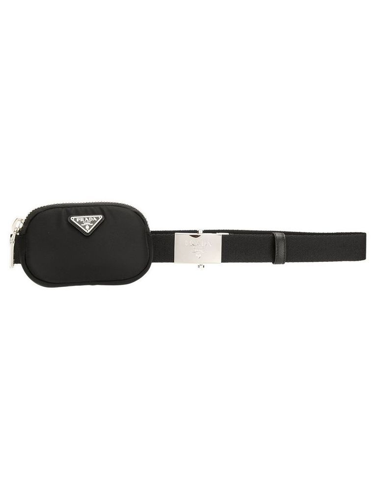 Prada logo plaque mini pouch belt bag - Black