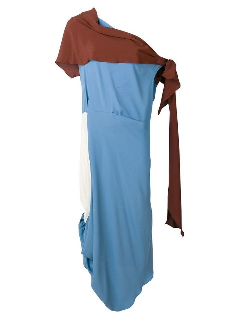 Marni asymmetric toga style dress - Blue