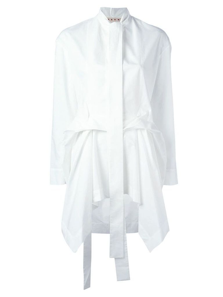 Marni draped poplin shirt - White