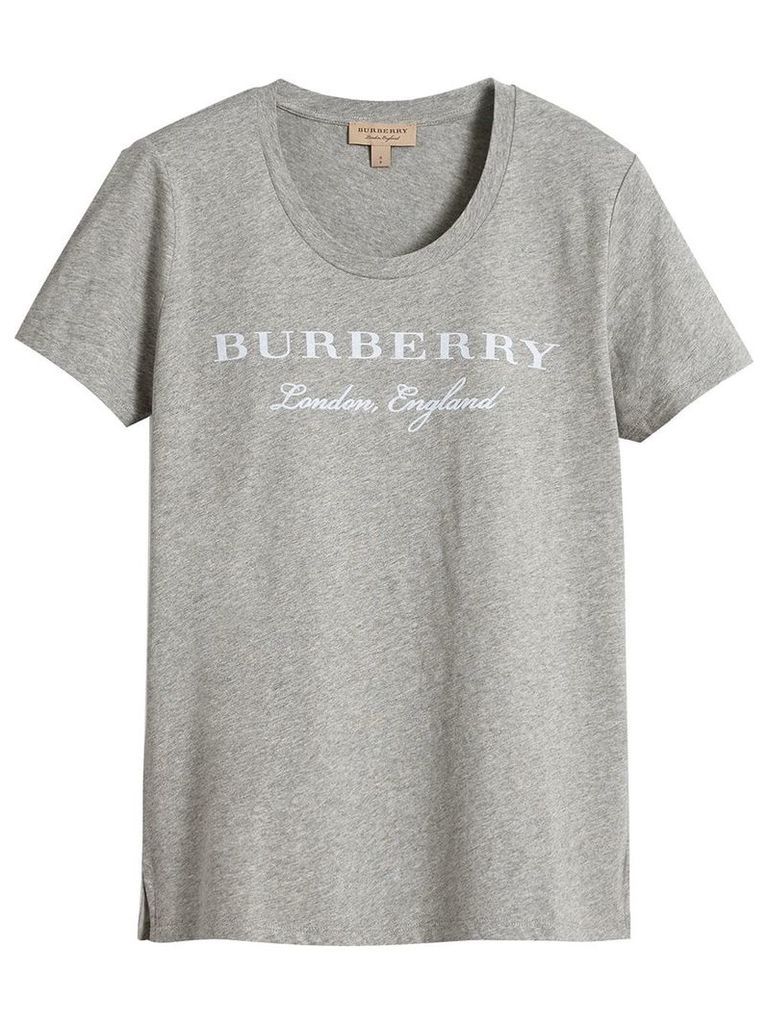Burberry Printed Cotton T-shirt - Grey