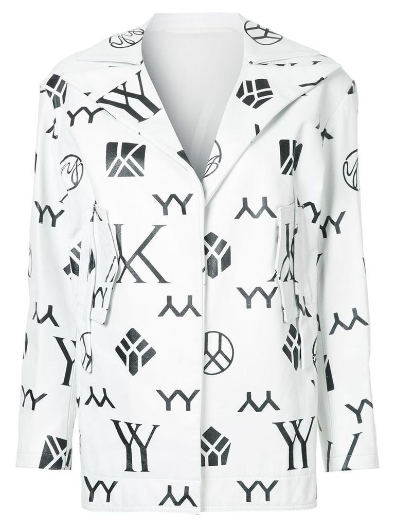 Yohji Yamamoto monogram asymmetric jacket - White