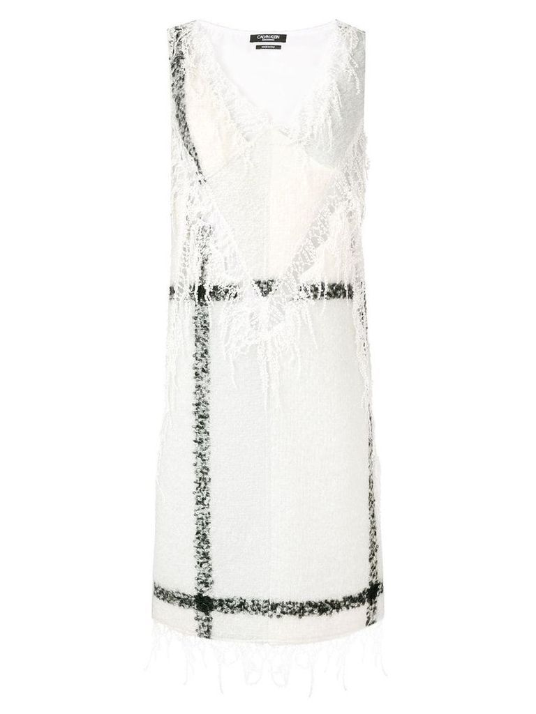Calvin Klein 205W39nyc lace trim dress - White