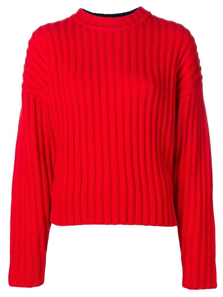 Jil Sander Navy long-sleeve fitted sweater - Red