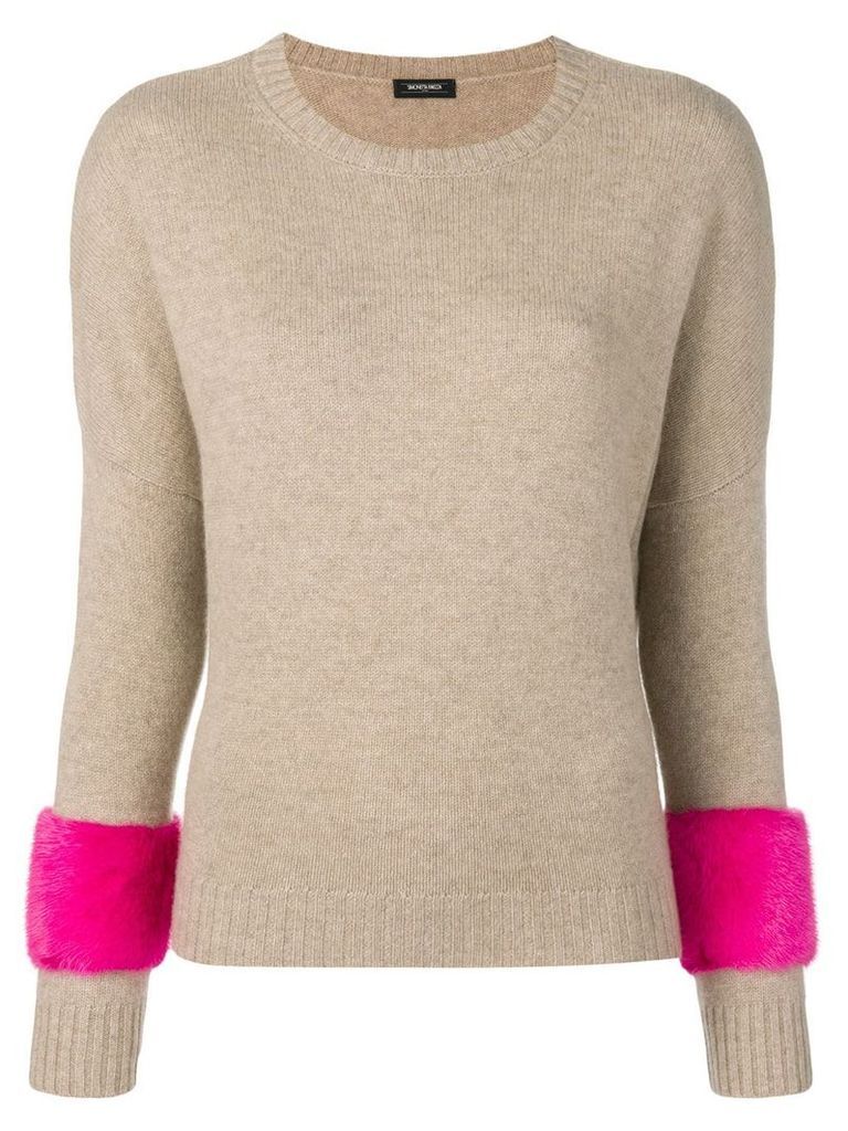 Simonetta Ravizza panelled sleeve sweater - Brown
