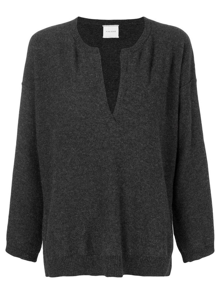 Fine Edge v-neck sweater - Grey