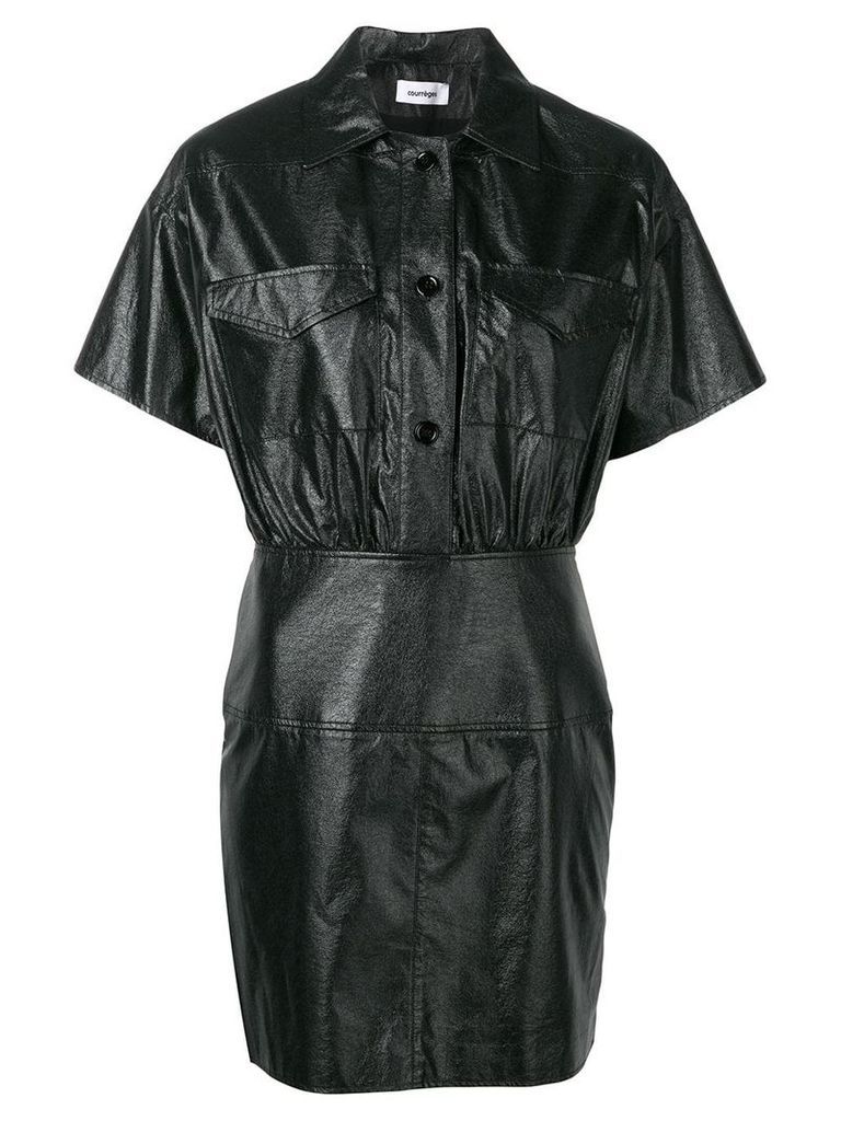 Courrèges textured shirt dress - Black