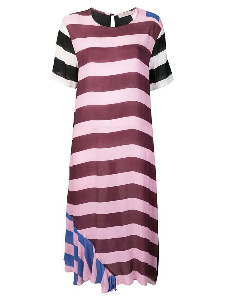 Preen Line striped oversized T-shirt dress - PINK