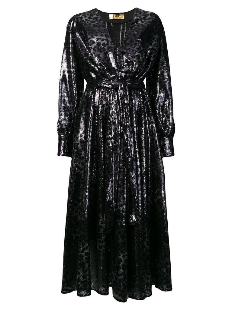 MSGM textured leopard print dress - Black