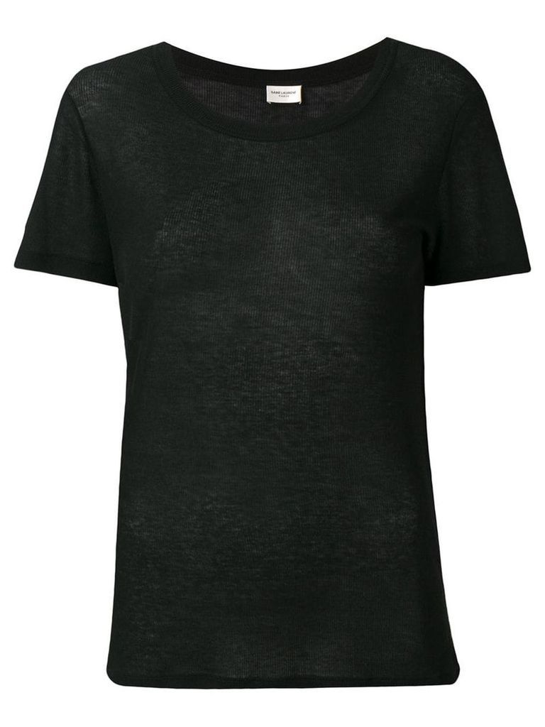 Saint Laurent short-sleeve ribbed T-shirt - Black