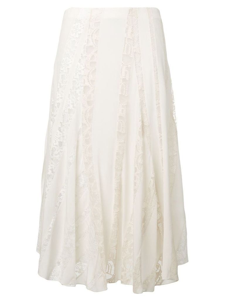 Chloé lace detail skirt - White